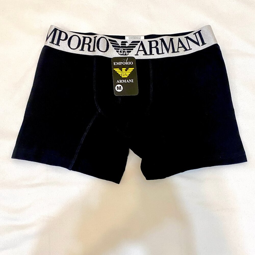 EMPORIO ARMANI BRAND NEW WITH TAGS TRUNKS UNDERWEAR BLACK COLOR SIZE MEDIUM